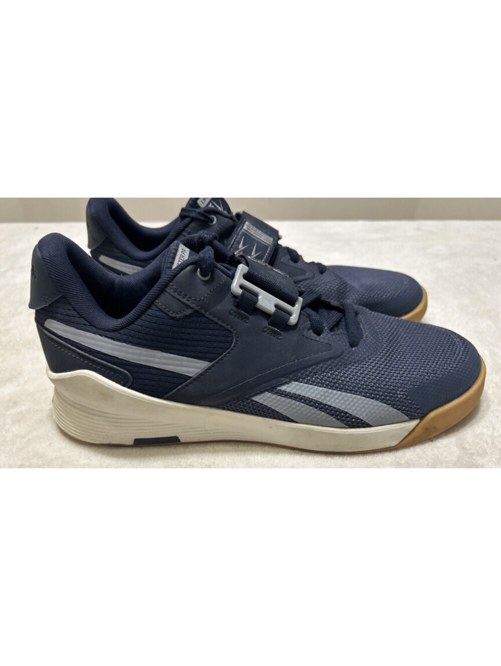 Reebok Weightlifting Shoes Men’s Size 10 Lifter PR Blue Training Strap Gym Gum